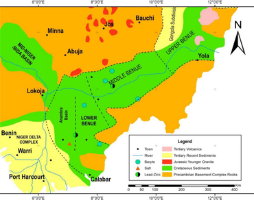 Brine, Origin, Lead–zinc–barit–fluorite deposits, Benue Trough, O–H isotopic ratios